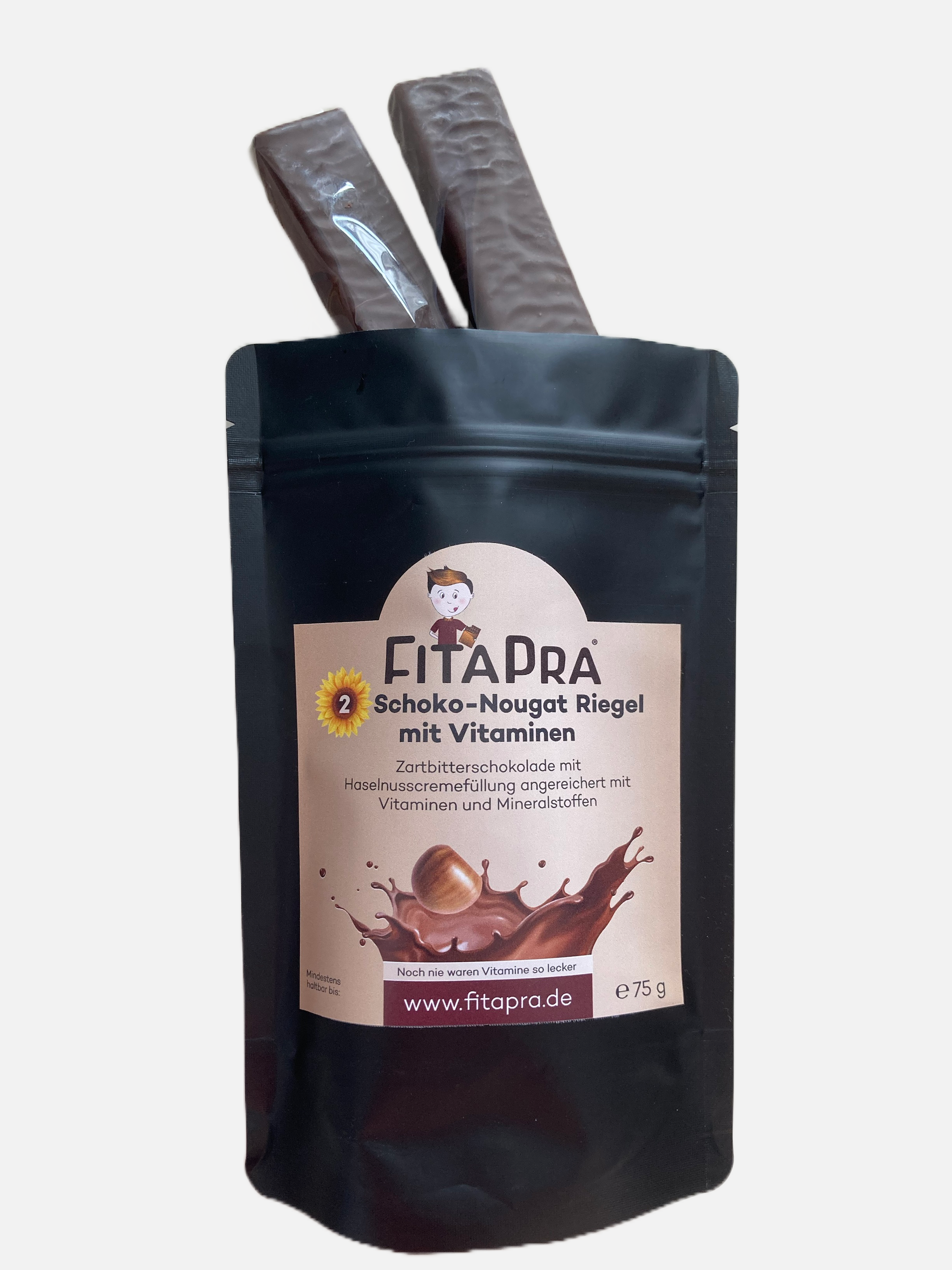 Chocolate praline bar with 10 vitamins