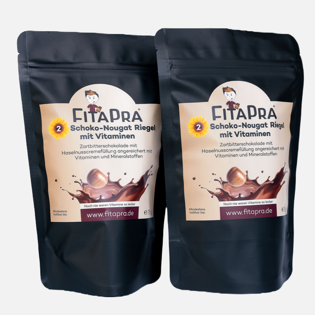 Chocolate praline bar with 10 vitamins